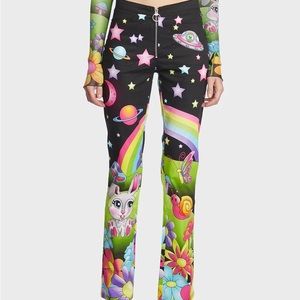 Current Mood Happy Planet Graphic Pants size large Dolls Kill NWT
